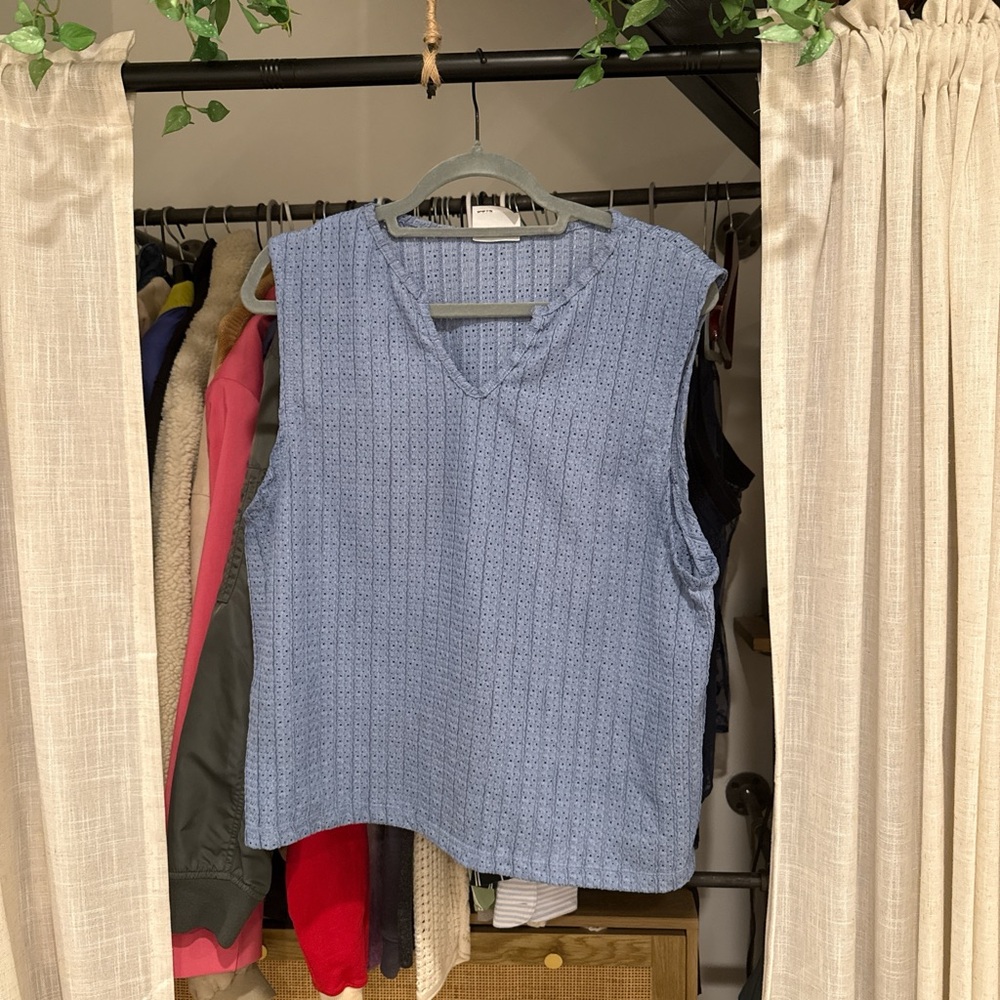 ASOS Light Blue Textured Sleeveless Blouse